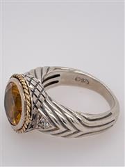 Andrea Candela 18K & Sterling Silver Citrine Stone Ring - Size 7